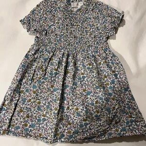 ZARA Kids Floral Print Smocked Dress